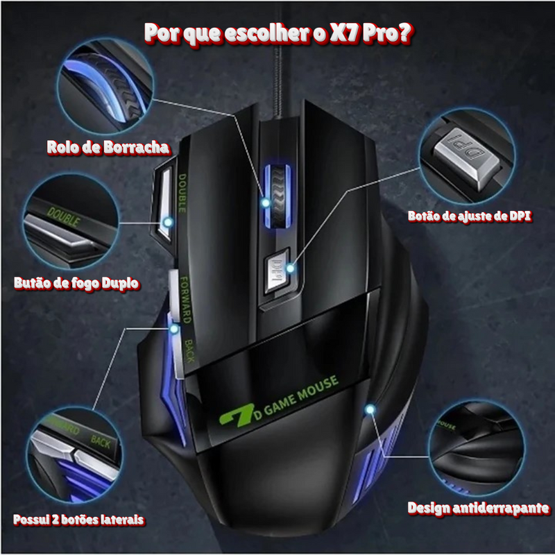 Mouse Gamer X7 Pro Revolution