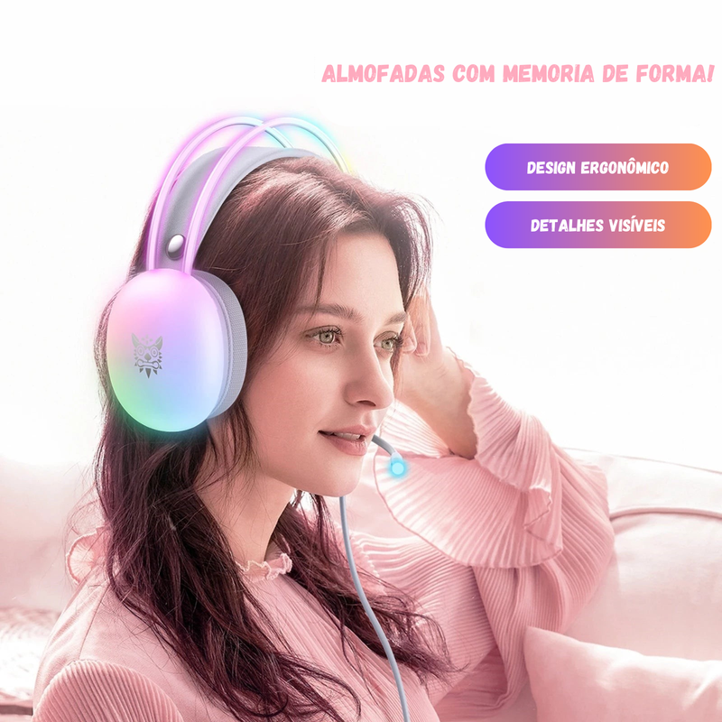 Headset Gamer ONIKUMA X25 RGB Orelhas Inclusas