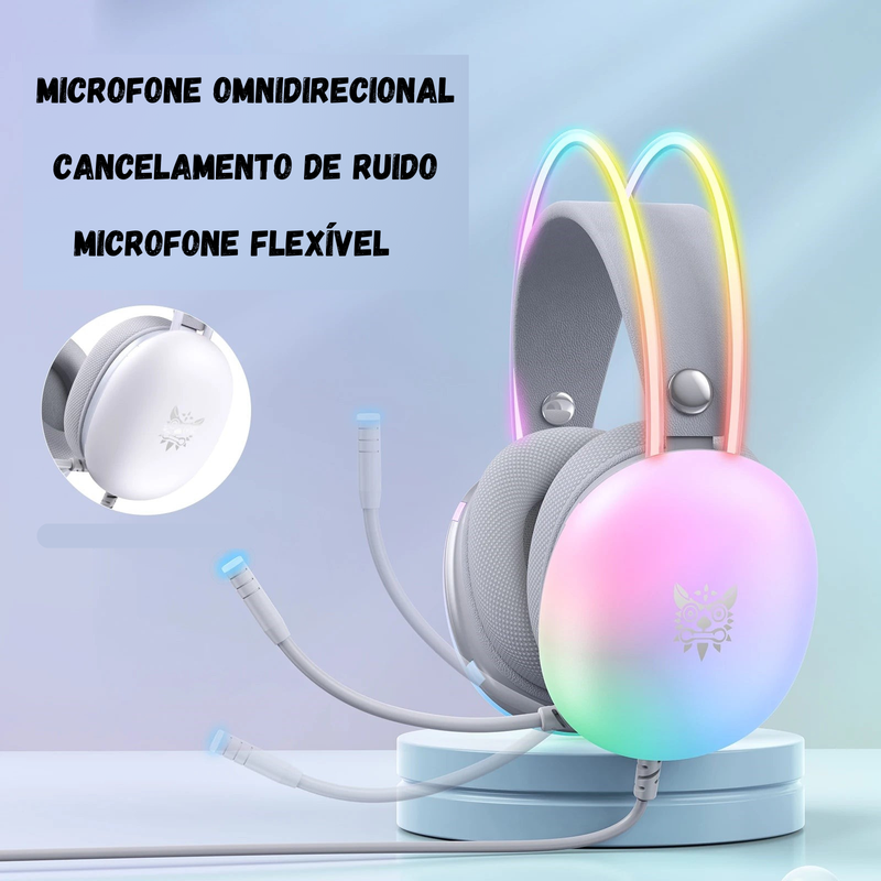 Headset Gamer ONIKUMA X25 RGB Orelhas Inclusas